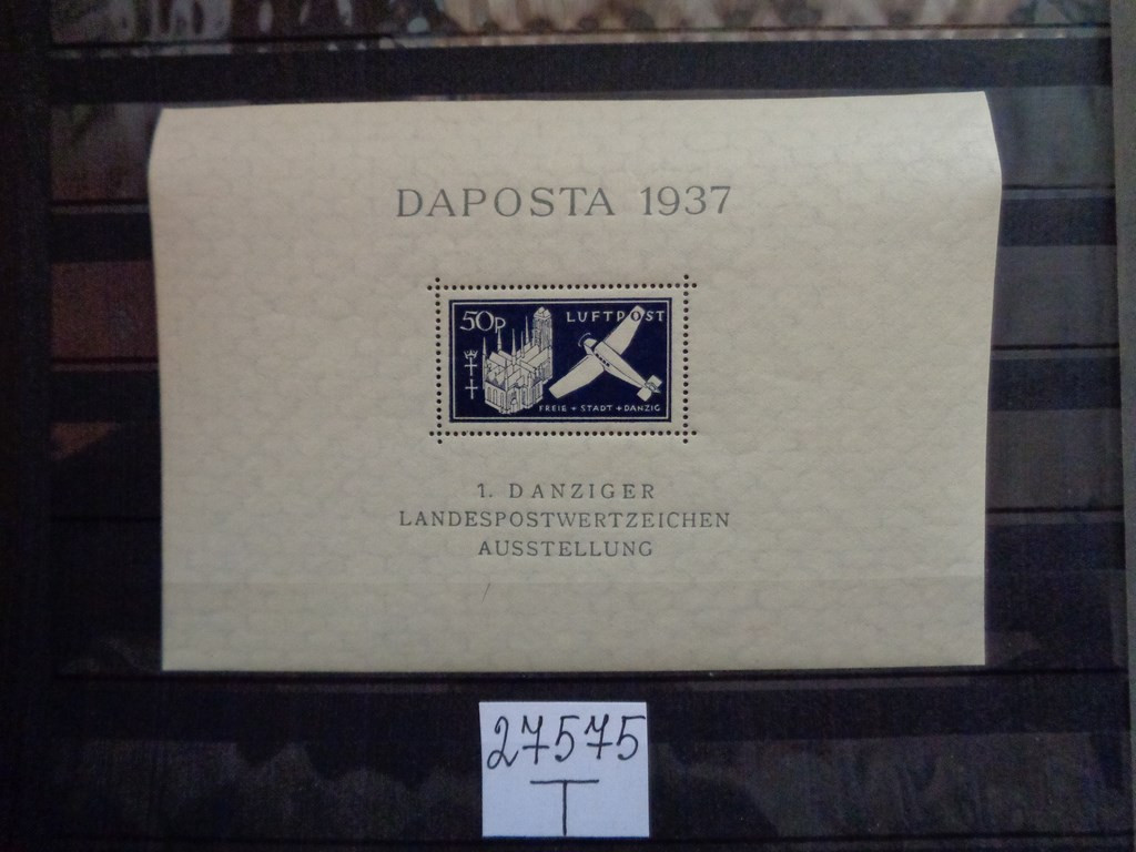 Фото марки Данциг блок 1937г **