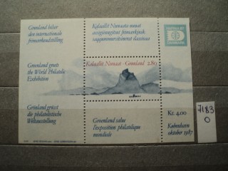 Фото марки Гренландия блок 1987г **