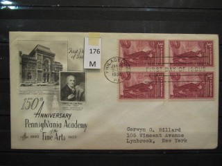 Фото марки США 1955г FDC (первый день гашения)
