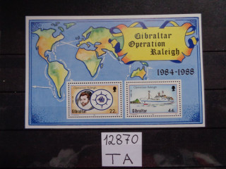 Фото марки Британский Гибралтар блок 1988г **