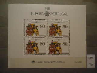 Фото марки Португалия блок 1988г 34 евро **