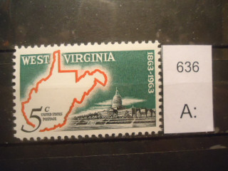 Фото марки США 1963г **