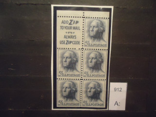 Фото марки США 1964г сцепка с купоном **