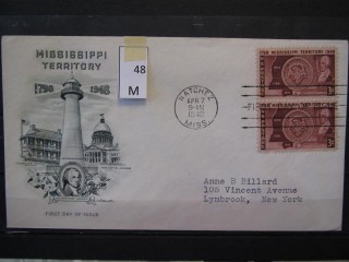 Фото марки США 1948г FDC (первый день гашения)