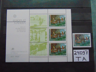 Фото марки Португальская Мадера блок+марка 1982г **