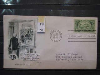 Фото марки США 1950г FDC (первый день гашения)