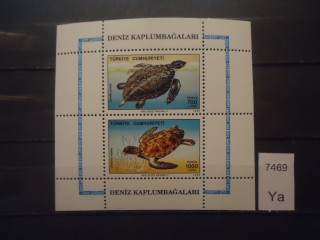 Фото марки Турция 1989г блок (12€) **