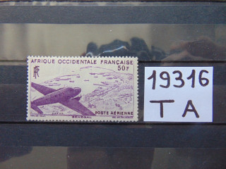Фото марки Французская Западная Африка авиапочта 1947г **
