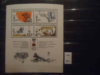 Фото марки Чехословакия 1983г блок (6€) **