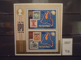 Фото марки Аитутаки 1974г блок **