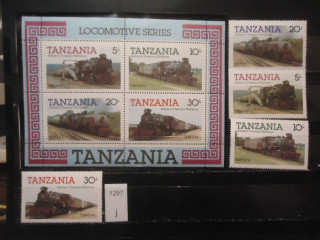 Фото марки Танзания 1986г блок+4 марки серия **