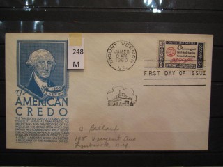 Фото марки США 1960г FDC (первый день гашения)