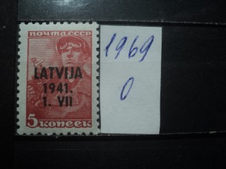 Фото марки Германская оккупация Латвии 1941г **