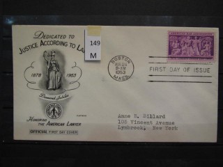 Фото марки США 1953г FDC (первый день гашения)