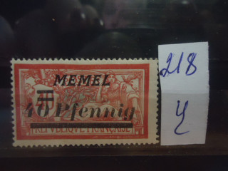 Фото марки Германская оккупация Мемеля 1925г *