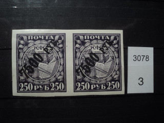 Фото марки РСФСР 1922г сцепка надпечатка **