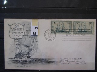 Фото марки США 1947г FDC (первый день гашения)