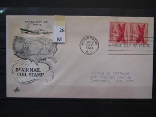 Фото марки США 1948г FDC (первый день гашения)