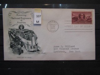 Фото марки США 1950г FDC (первый день гашения)