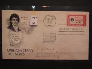Фото марки США 1960г FDC (первый день гашения)