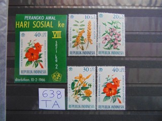 Фото марки Индонезия серия+блок 1966г **