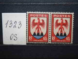 Фото марки Франция 1946г сцепка **