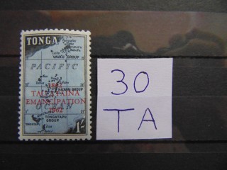 Фото марки Тонга (с надпечаткой) 1962г **