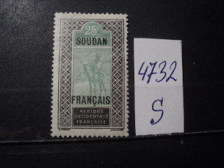 Фото марки Франц. Судан надпечатка 1921г *