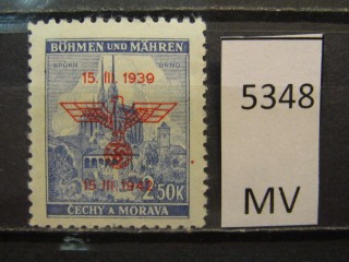 Фото марки Германская оккупация Чехословакии 1942г *