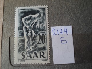 Фото марки Германия СААР 1949г **