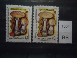 Фото марки СССР 1986г (разный оттенок гриба, фона, клея) **