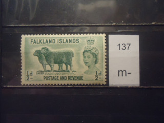 Фото марки Брит. Фалклендские острова 1957г /желтая бумага/ *