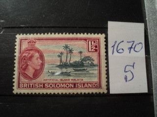 Фото марки Соломоновы острова 1954г *