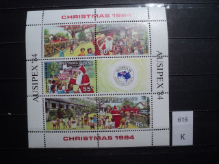 Фото марки Остров Рождества блок 1984г **