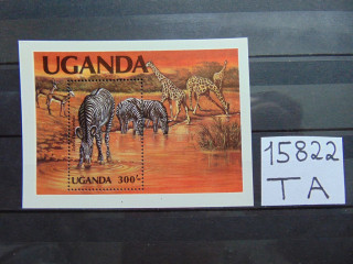 Фото марки Уганда блок 1983г **