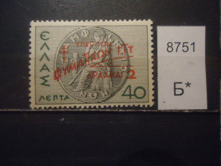 Фото марки Греция 1945г надпечатка **
