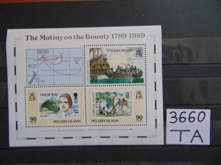 Фото марки Британские острова Питкерн блок 1989г **