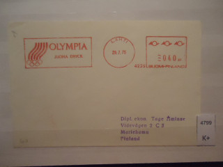 Фото марки Финляндия конверт 1975г