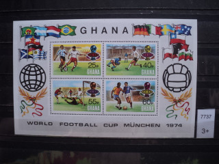 Фото марки Гана блок 1974г **