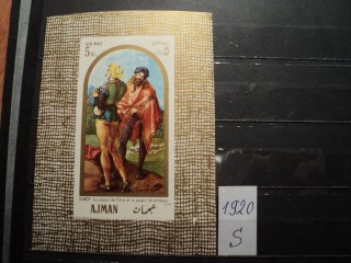 Фото марки Аджман блок 1968г **