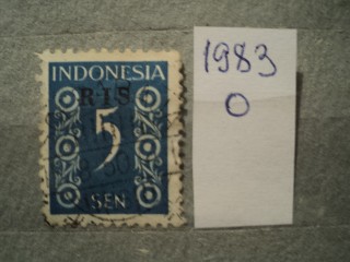 Фото марки Индонезия 1950г надпечатка