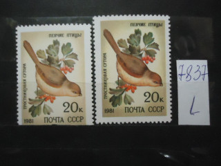Фото марки СССР 1981г (разный оттенок оперения,зелени) **