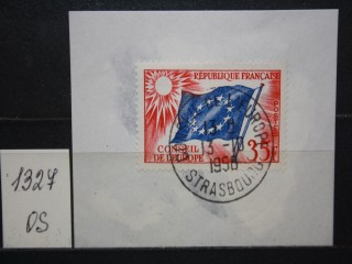 Фото марки Франция 1958г вырезка с конверта