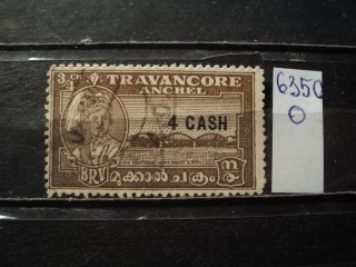 Фото марки Индийский штат Траванкор 1943г