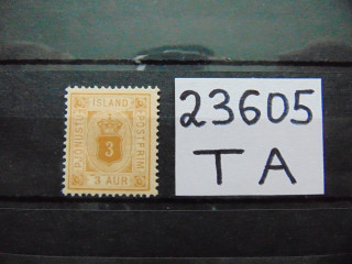 Фото марки Исландия dinst зубцовка-14 1876г **