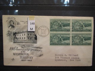 Фото марки США 1953г FDC (первый день гашения)