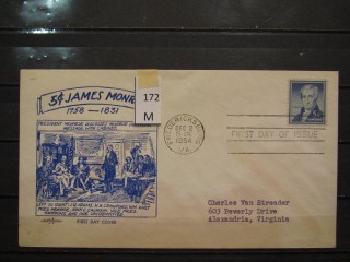 Фото марки США 1954г FDC (первый день гашения)