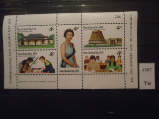 Фото марки Новая Зеландия малый лист 1974г **
