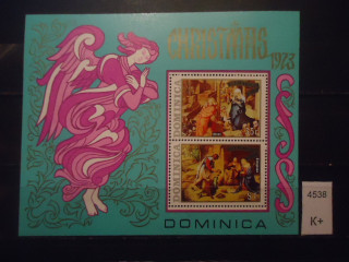 Фото марки Доминика 1973г блок **