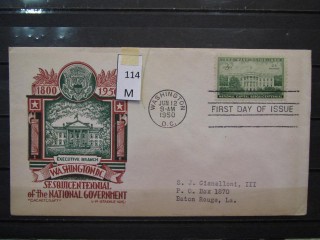 Фото марки США 1950г FDC (первый день гашения)